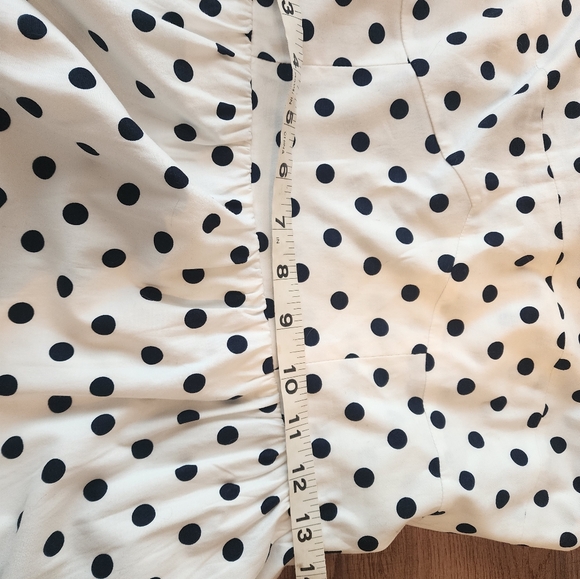 Reformation Vinny White Polka Dot Sweetheart Neck Midi Dress Size 6 NWT - Picture 9 of 10